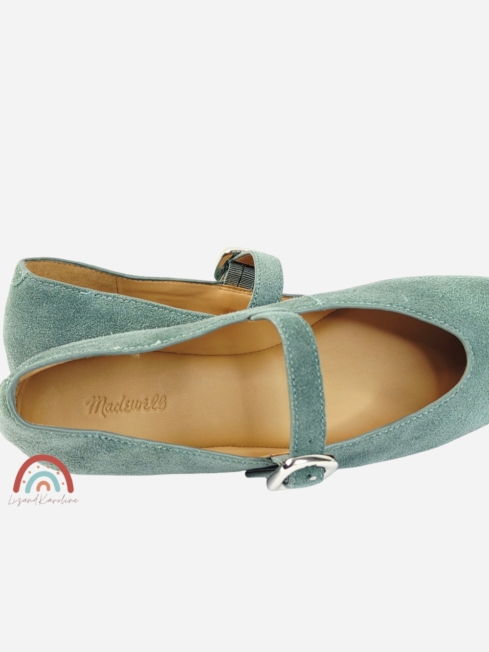 New! Madewell The Remy Mary Jane Flat in Leather Suede Architect Green - Picture 10 of 15